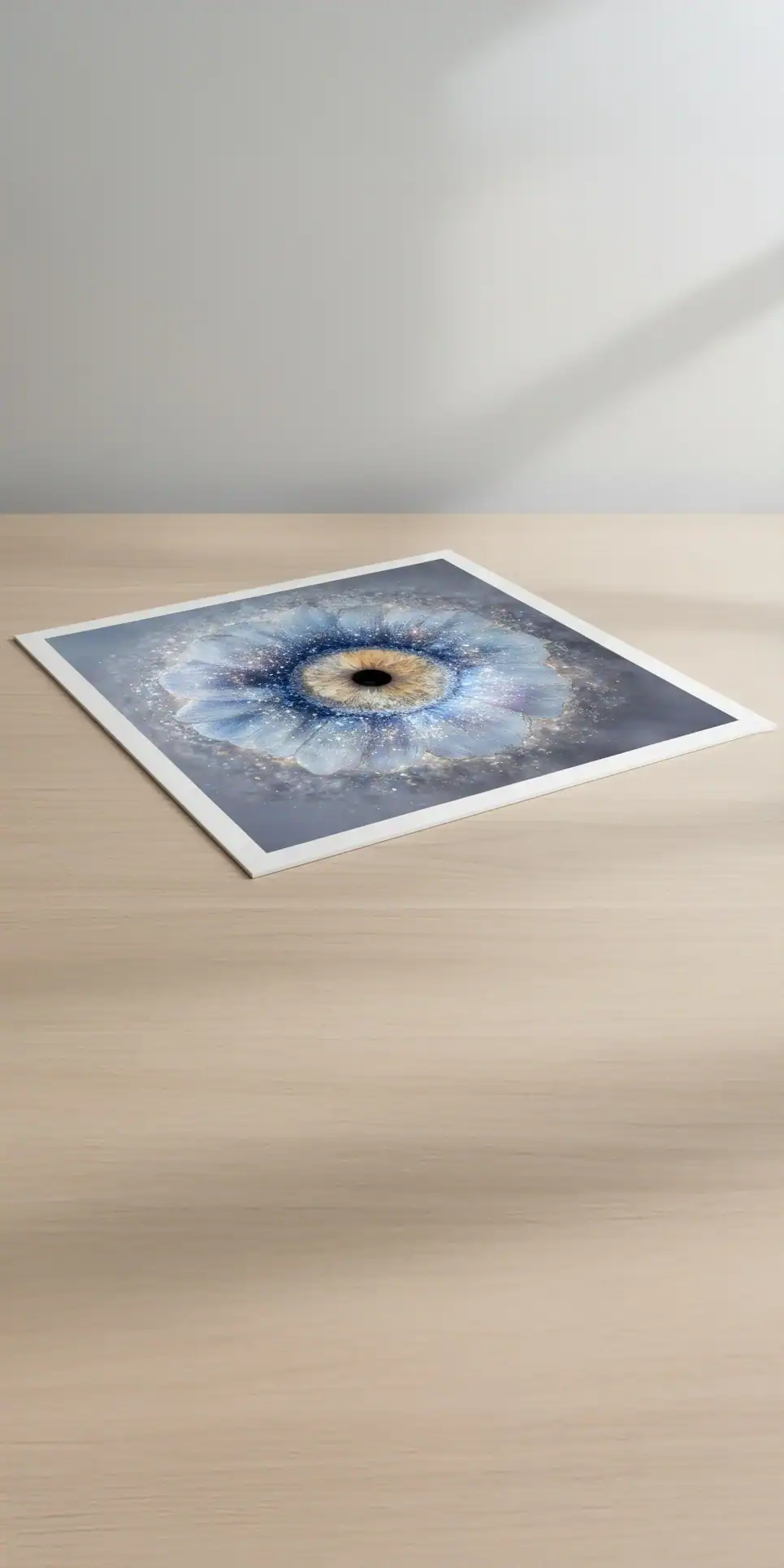Tirage d'art d'un iris photographié en macro, rendu floral et artistique sur papier premium, décoration intérieure unique par Studio Timeless à Limoges.
