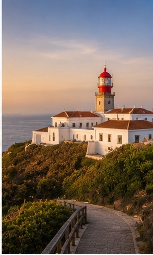 Phare du Cabo de São Vicente au coucher du soleil, décor atlantique pour un mariage en Algarve.