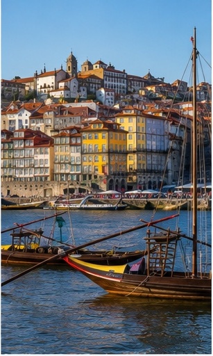 La Ribeira de Porto et les bateaux rabelo, décor iconique pour des photos de couple au bord du Douro.