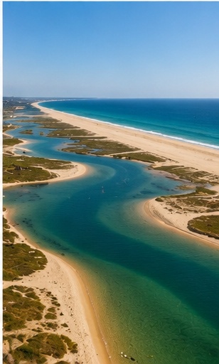 Ria Formosa en Algarve, lagunes, bancs de sable et océan pour un mariage destination au Portugal.