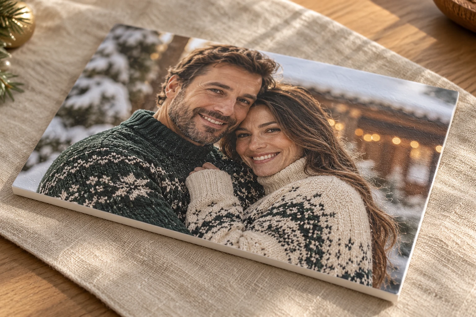 Illustration de portrait de couple avec effet de matière et impression en relief